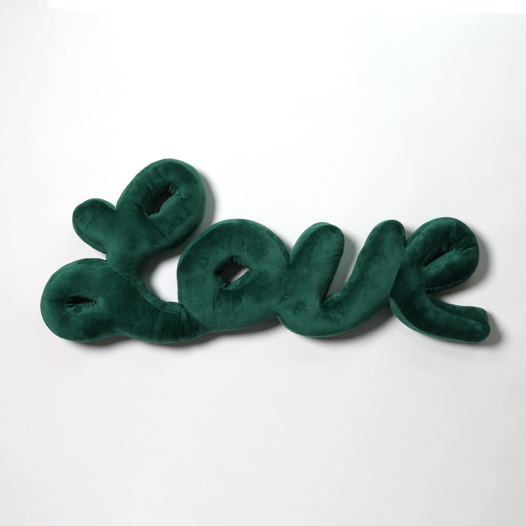 Royal Green Love Script Throw Pillow