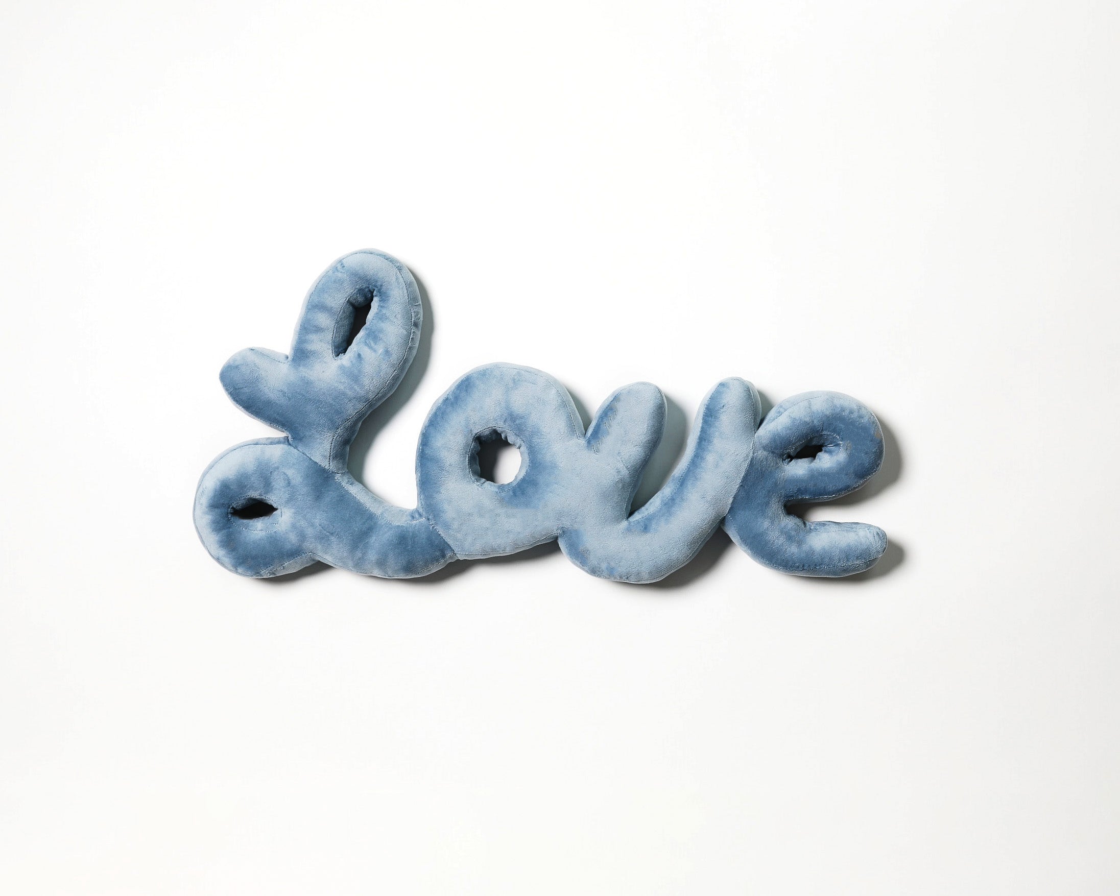 Light Blue Love Script Throw Pillow