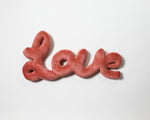 Load image into Gallery viewer, Coral Pink Love Script Throw Pillow
